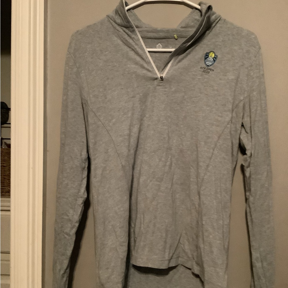 Gray Long Sleeve Pullover with Logo